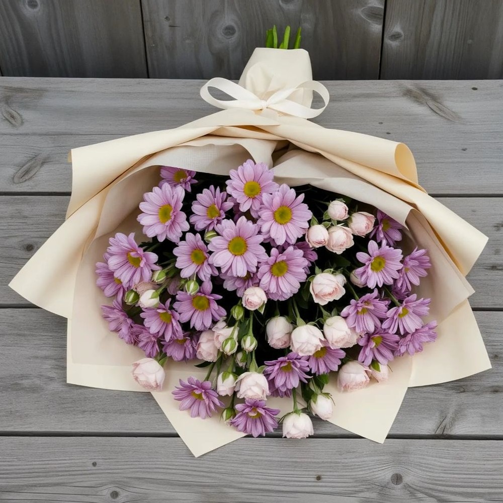 Букет цветов из: Розы и Хризантемы в Марфино Одинцовского района