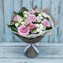 Букет цветов из:  Герберы, Альстромерии и Хризантемы в Марфино Одинцовского района