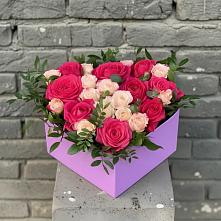 Цветочная композиция из Розы в коробке #REPLACE_PRED# Марфино Одинцовского района
