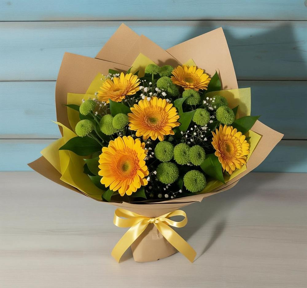 Букет цветов из: Герберы и Хризантемы в Марфино Одинцовского района