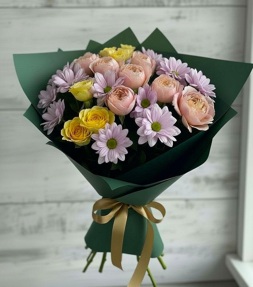 Букет цветов из: Хризантемы и Розы в Марфино Одинцовского района