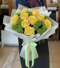 Букет цветов из:  Хризантемы и Розы в Марфино Одинцовского района
