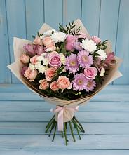 Букет цветов из:  Хризантемы, Розы и Альстромерии в Марфино Одинцовского района