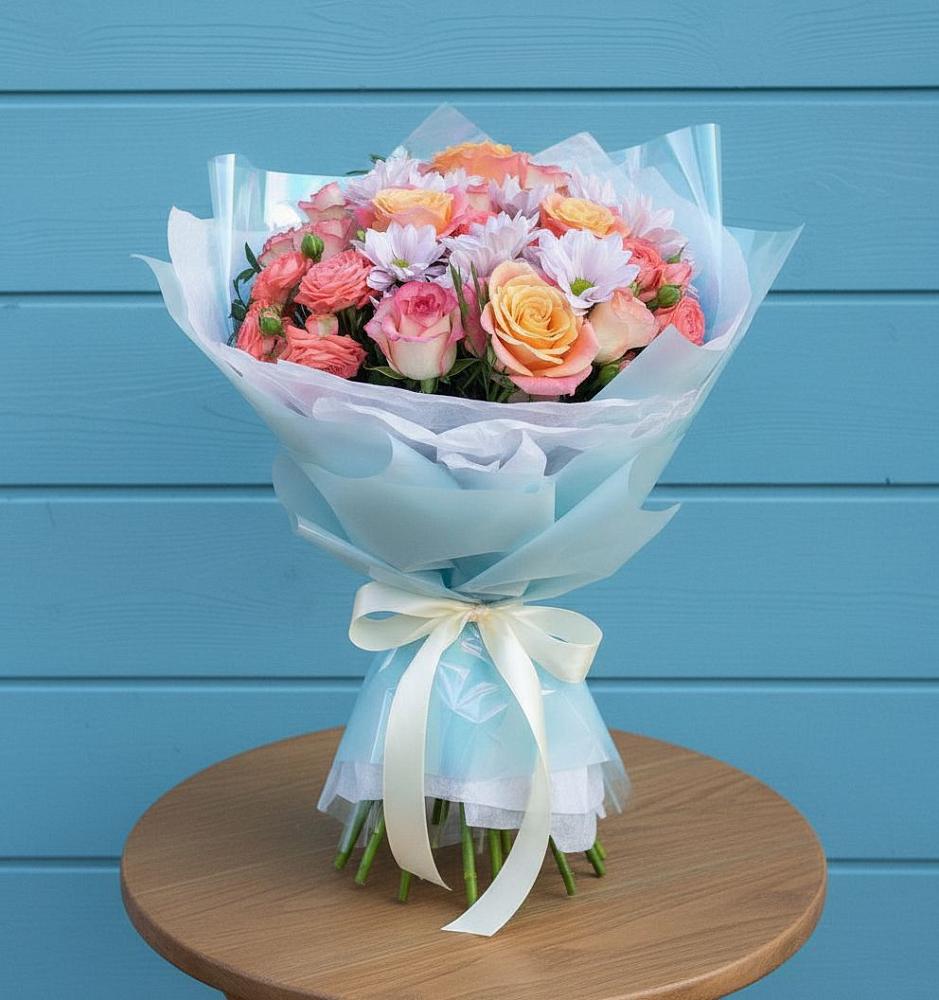 Букет цветов из: Хризантемы и Розы в Марфино Одинцовского района