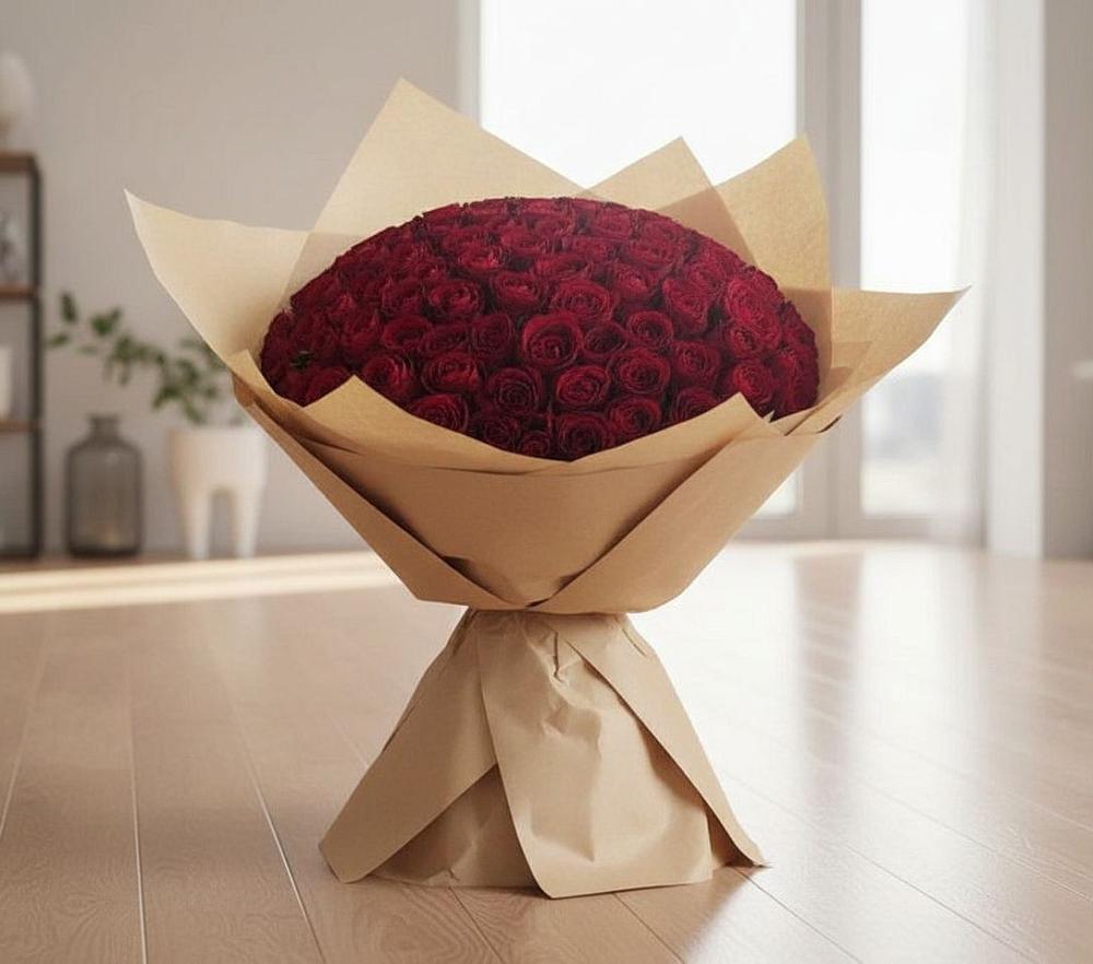 Букет 101 Красная роза в Марфино Одинцовского района