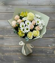 Букет цветов из:  Альстромерии, Розы и Хризантемы в Марфино Одинцовского района