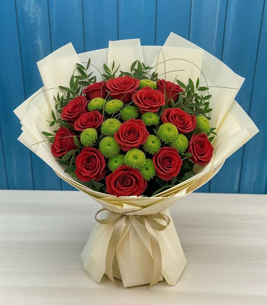 Букет цветов из: Розы и Хризантемы в Марфино Одинцовского района