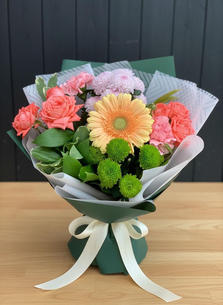 Букет цветов из: Гвоздики, Розы, Герберы и Хризантемы в Марфино Одинцовского района