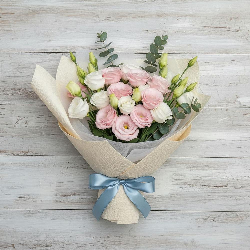 Букет цветов из: Лизиантусы в Марфино Одинцовского района