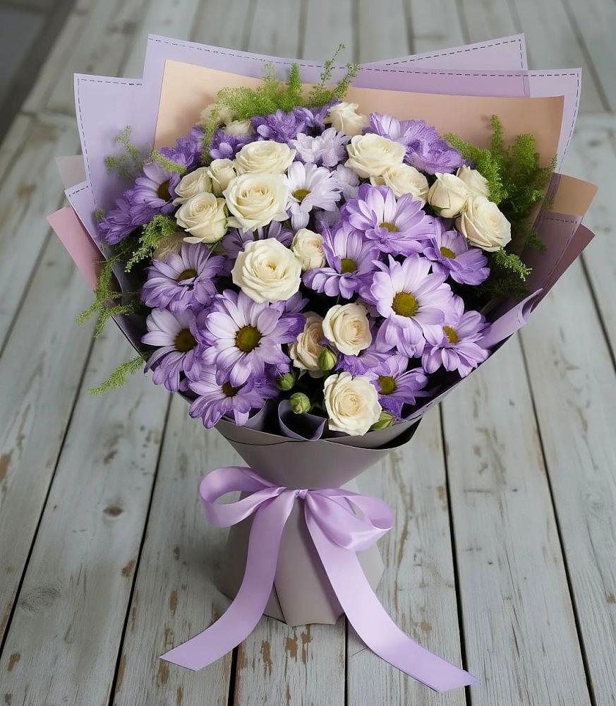 Букет цветов из: Хризантемы и Розы в Марфино Одинцовского района
